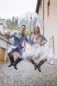 Hochzeitsfotos im Regen